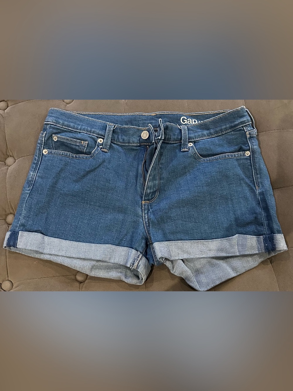 GAP Denim Cuffed Shorts - Medium Blue